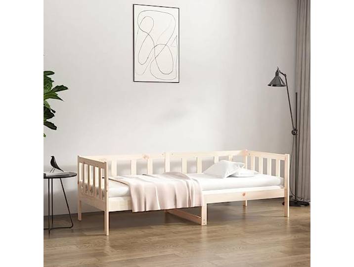 RJPLMFV Tagesbett ohne Matratze, 90 x 190 cm, Kiefer massiv Multifunktionales Schlafsofa, Sicherheitsstangen an 3 Seiten, inklusive Lattenrost, Unterbettaufbewahrung