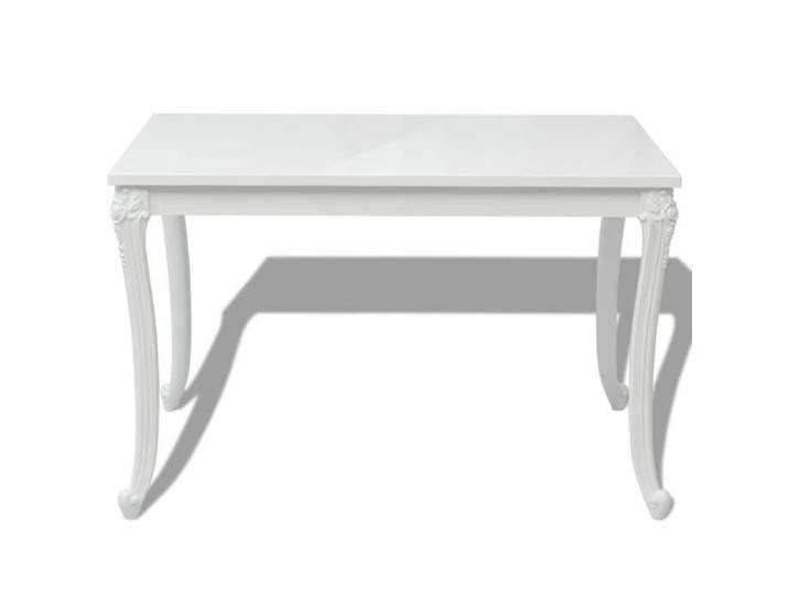 Promotion Noël）Table à manger - Elégant - Facile à nettoyer - 2/4 per - 116x66x76cm blanc brillant 02_88887