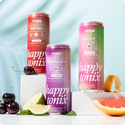 Vena CBD Happy Tonix 2mg THC Seltzers   Variety Pack
