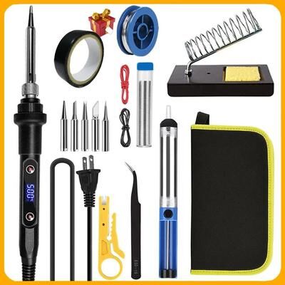 Uplift Essentials Electric Soldering Iron Kit With LCD Display And Adjustable Temperature kits B us Plug 110v