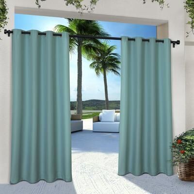 ATI Home Cabana Solid Indoor/Outdoor Light Filtering Grommet Top Curtain Panel Pair