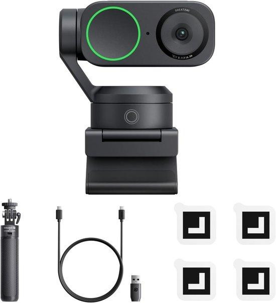 Insta360 PTZ Webcam met AI Tracking en 4K Resolutie - Grafiet Zwart