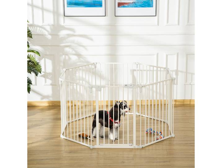 PawHut Barrière Sécurité 8 Panneaux Chien Sans Perçage