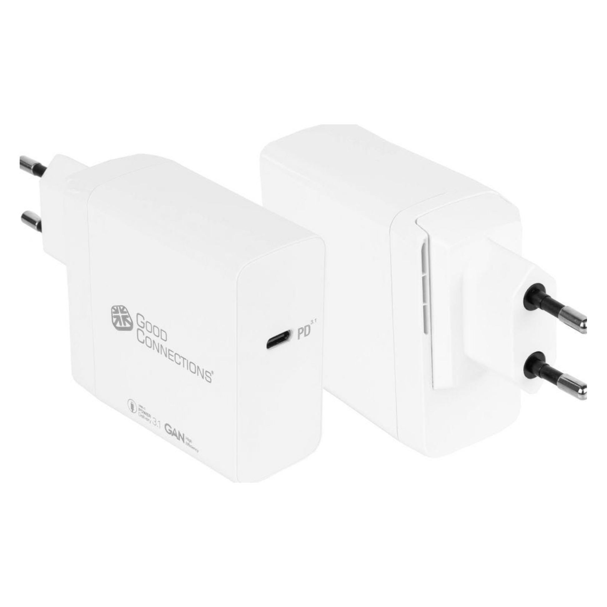 Good Connections USB-Schnellladegerät 140W mit GaN-Technologie, 1-Port (USB-C), PD 3.1, QC 5, PPS, inkl. 1,2m Lade (140 W, 1 Port) (PCA-W005W)
