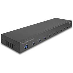 Delock 64240 USB-Hub 10 Port USB-A, DC-Buchse 3.5 mm USB 3.2 Gen1 5 GBit/s Schwarz 64240