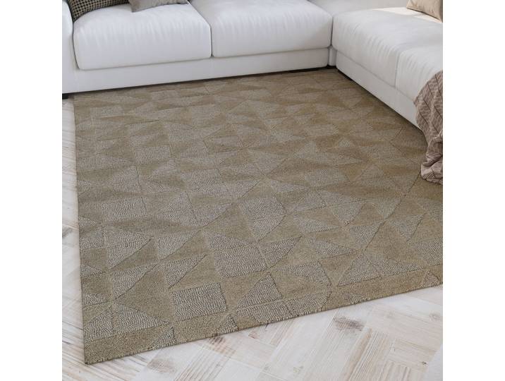 Wecon home Hamptons THIRTYSEVEN rechteckig 15 mm Höhe Läufer, Schurwolle, Kurzflor, Wohnzimmer, elegant, geometrisch