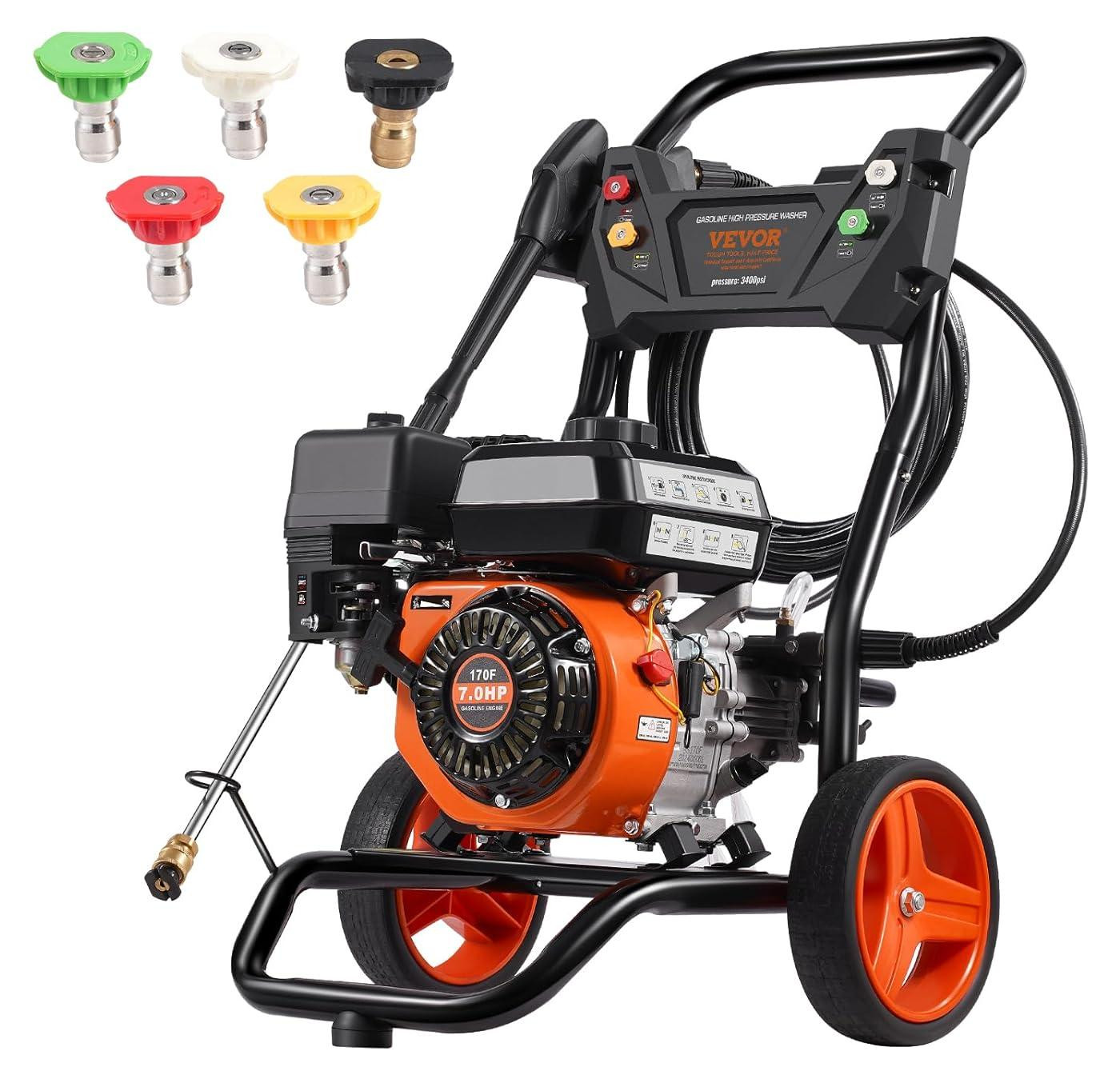 Selius Gas Hogedrukreiniger met 210cc 7 PK Motor - 3400 PSI - Benzine Hogedrukspuit