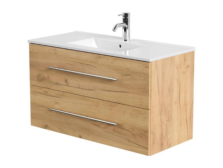 Meuble vasque Homeline 101cm Bois/Imitation chêne