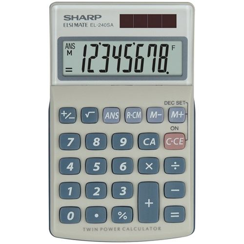 SHARP EL-240SA Taschenrechner lichtgrau