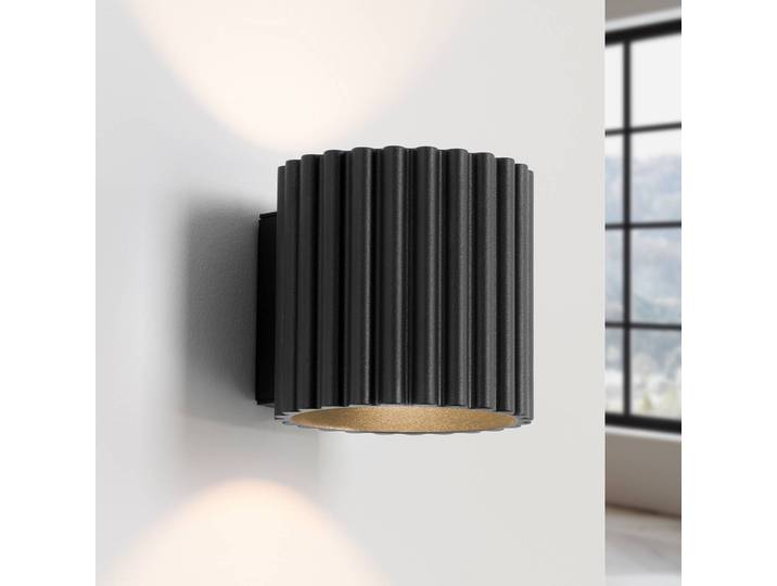 Wandleuchte RIBLA SOLLUX LIGHTING, dimmbar, schwarz, für Wohn- / Esszimmer, Aluminium, Wandlampe