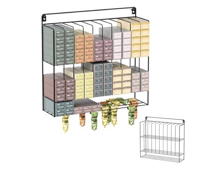 petour Haarfarben-Organisationsregal, großes Farbrohr-Metallregal mit Farbpaste, Platz zum Aufhängen, Wandmontage, Farbboxen, Aufbewahrungsregal, Haarfärbehalter für Salon, Schönheit, Zuhause, für