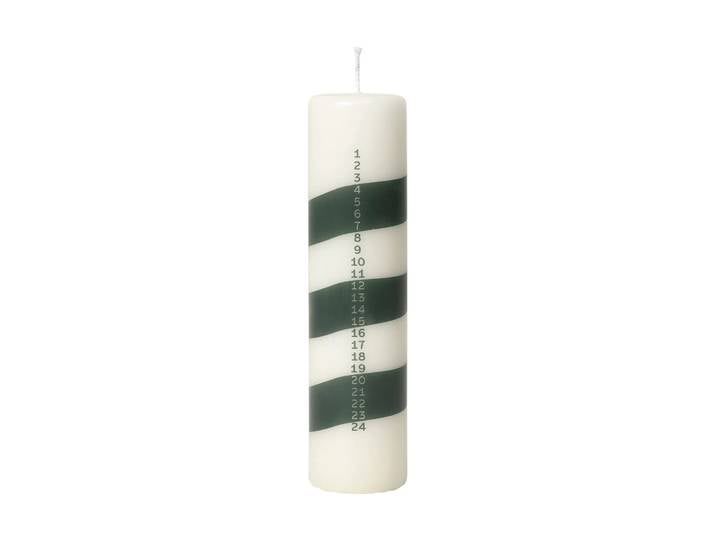 Broste Copenhagen Bougie calendrier Linea Off White-Dark Green