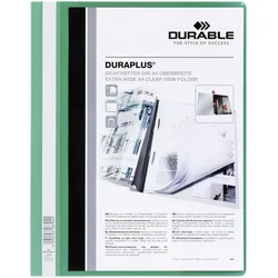 Durable Angebotshefter Duraplus A4 mit Sichttasche Folie grün Packung mit 25 Stück