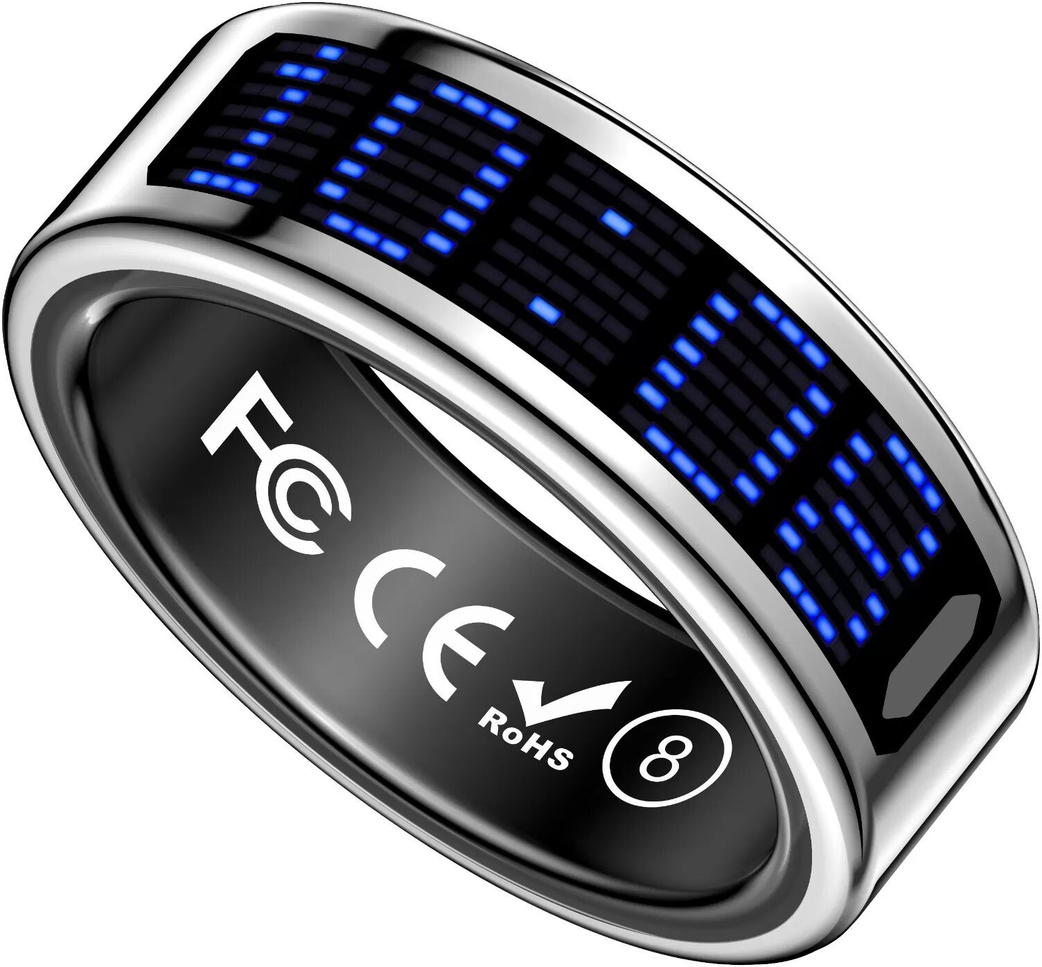INF Bague Connectée avec Écran : Contrôle Tactile, Suivi Fitness et Télécommande Argent 9