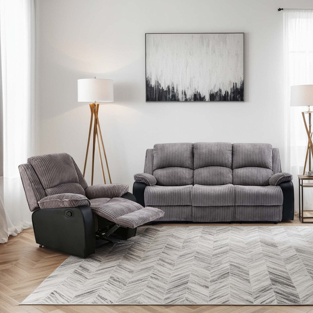 Fleur De Lis Living 2 Piece Reclining Living Room Set Grey 2