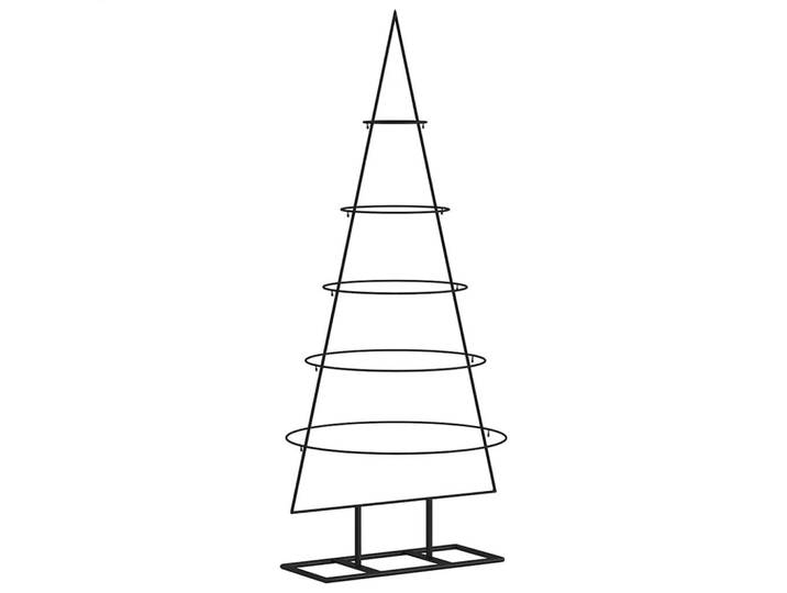 vidaXL Weihnachtsbaum Metall 125 Cm Pulverbeschichteter Stahl, Schwarz, 125 cm, Dekoration, Weihnachtsdekoration, Christbäume & Zubehör