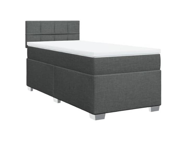 vidaXL Boxspringbett mit Matratze Dunkelgrau 90x200 cm Stoff
