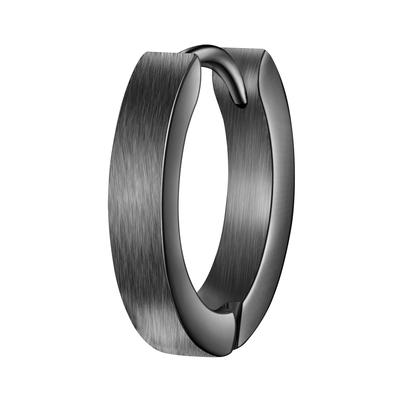 Paar Creolen TRUE REBELS "TR319", grau (gunmetal), Ohrringe, Herren, 15,5, Edelstahl