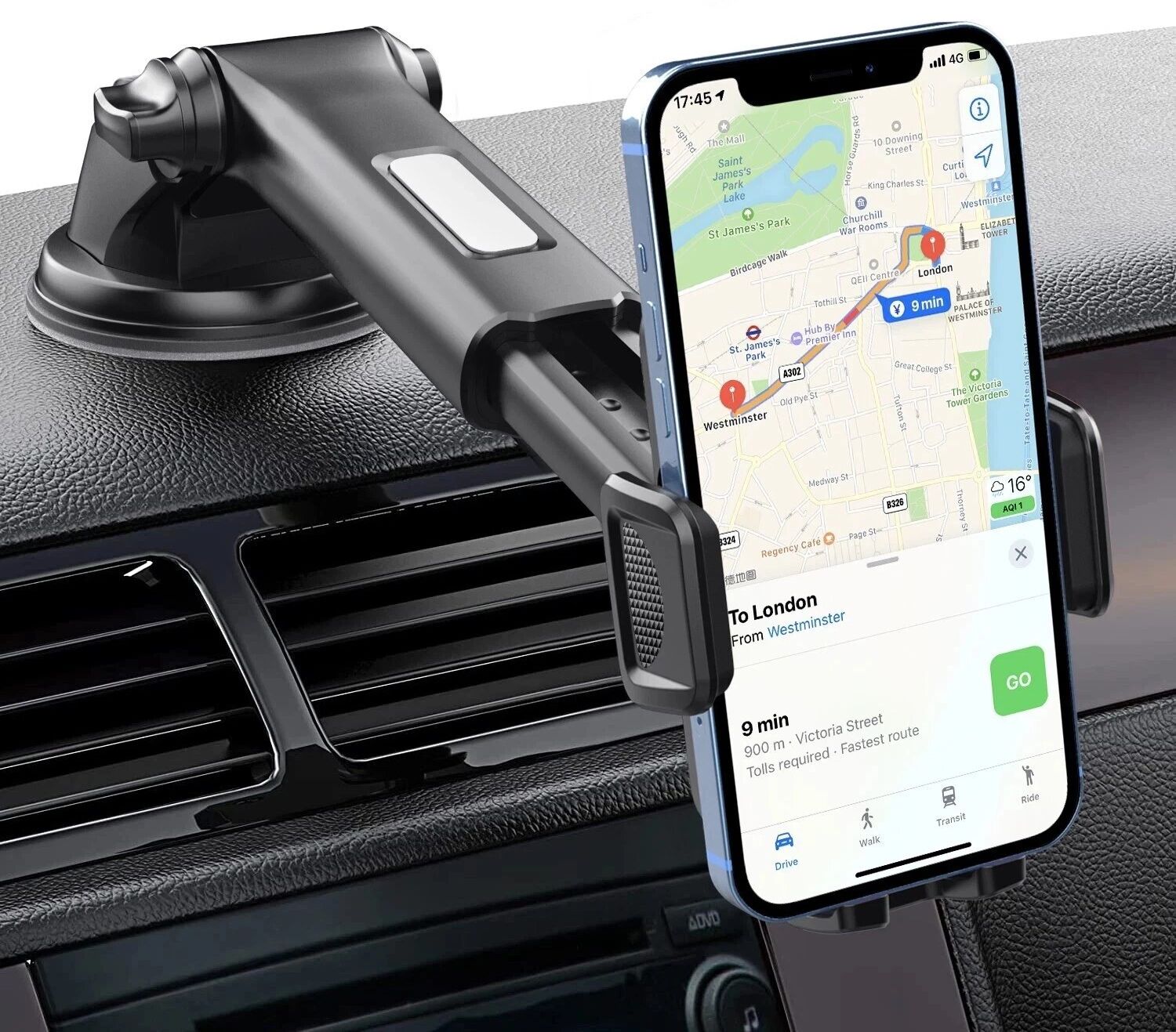 Unbranded Universal Car Phone Holder 360° Dashboard Windscreen Air Vent Mobile Mount Stand