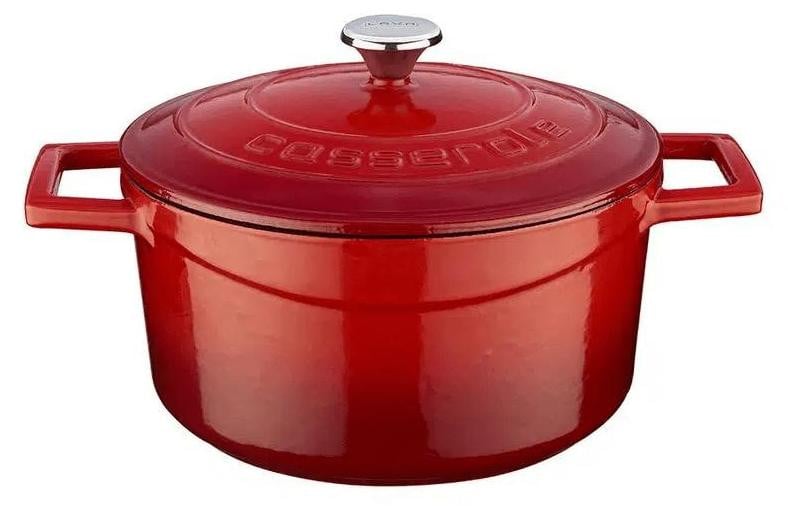 Lava braadpan van gietijzer, 2,82 liter, Rood, 20 cm