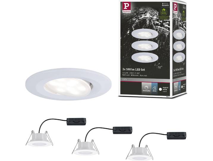 Paulmann LED encastré Calla set de base orientable