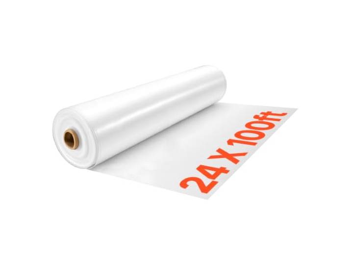 VEVOR Bâche Serre Polyéthylène 7\,3x30\,5 m Film en Plastique Transparent Pour Jardins\, Fermes\, Agriculture\, Plantes d'Extérieur\, 0\,143 mm\, Couverture Résistante à Eau\, Soleil\, Gel\, Vent\, Poussière