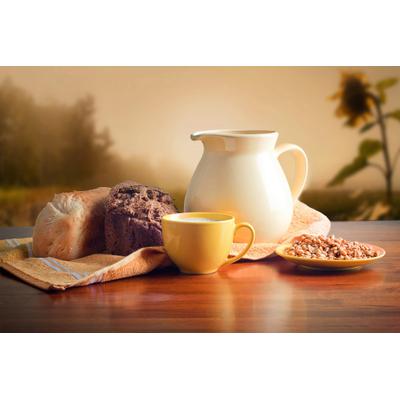 Fototapete PAPERMOON "Milch und Brot", bunt, B:2m L:1,49m, Vlies, Tapeten