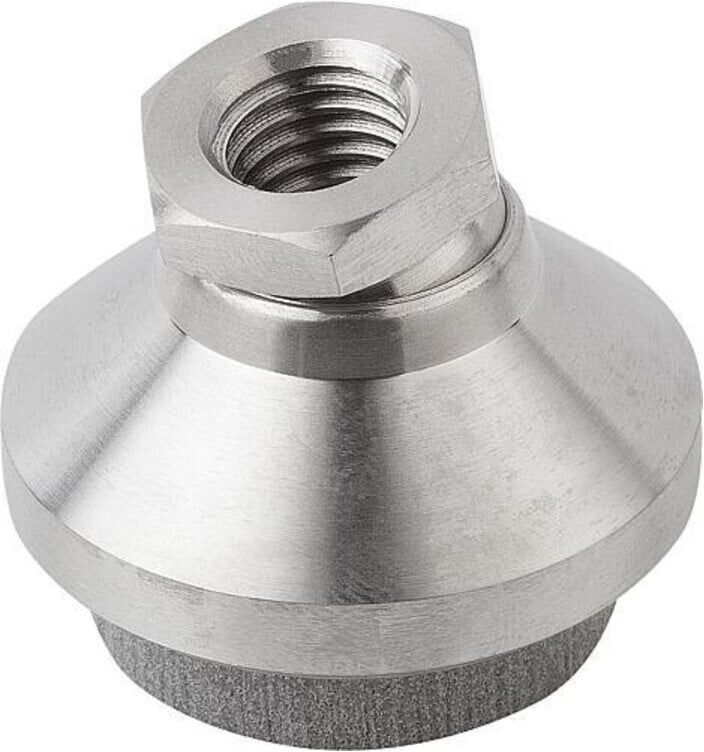 KIPP Gelenkteller schwingungsdämpfend D1=M12 D=40 H=34 Edelstahl (K0420.312)