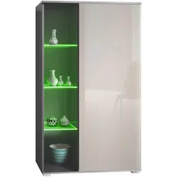 VITRINE Davos Sandgrau Hochglanz