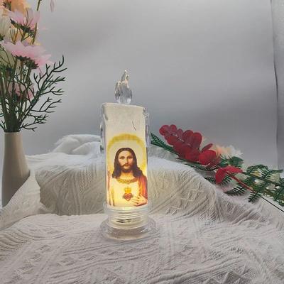 Inspired Living Catholic LED Prayer Candle With Jesus And Virgin Mary Religious Devotional Light b