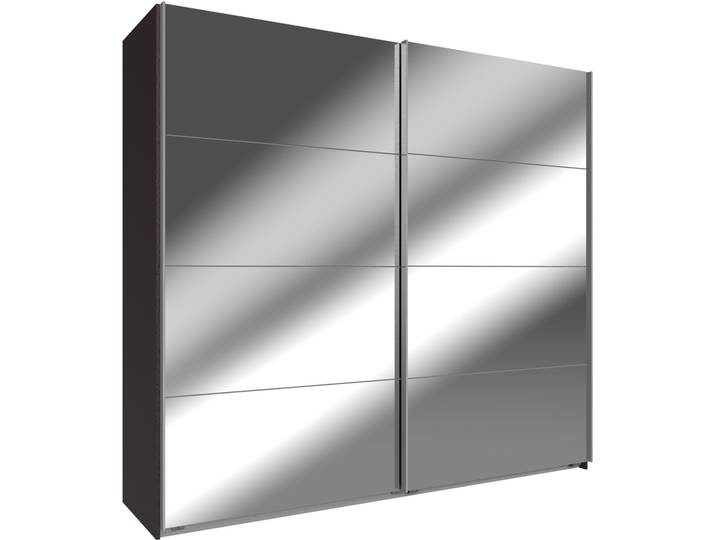 Schwebetürenschrank, Glas, Grau/Spiegel, 270×210×65 cm, Mit Vollspiegel, Modern, Wimex
