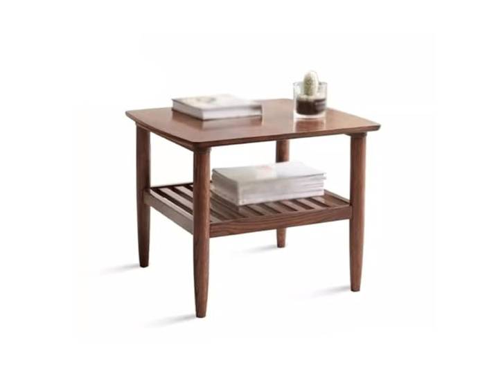 YCCHAH Sofatisch Massivholz Sofa Beistelltisch Doppelschicht Teetisch Haushalt Kleiner Wohnzimmer Ecktisch Couchtisch Wohnzimmer-Beistelltisch