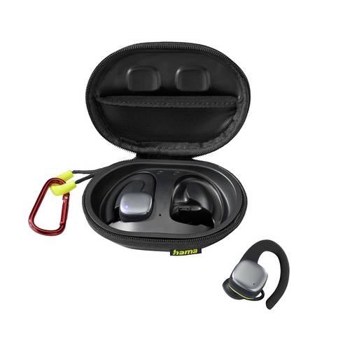 Hama 00184113 Bluetooth-Kopfhörer "Spirit Athletics", True Wireless, Ohrbügel, Schw/Gelb