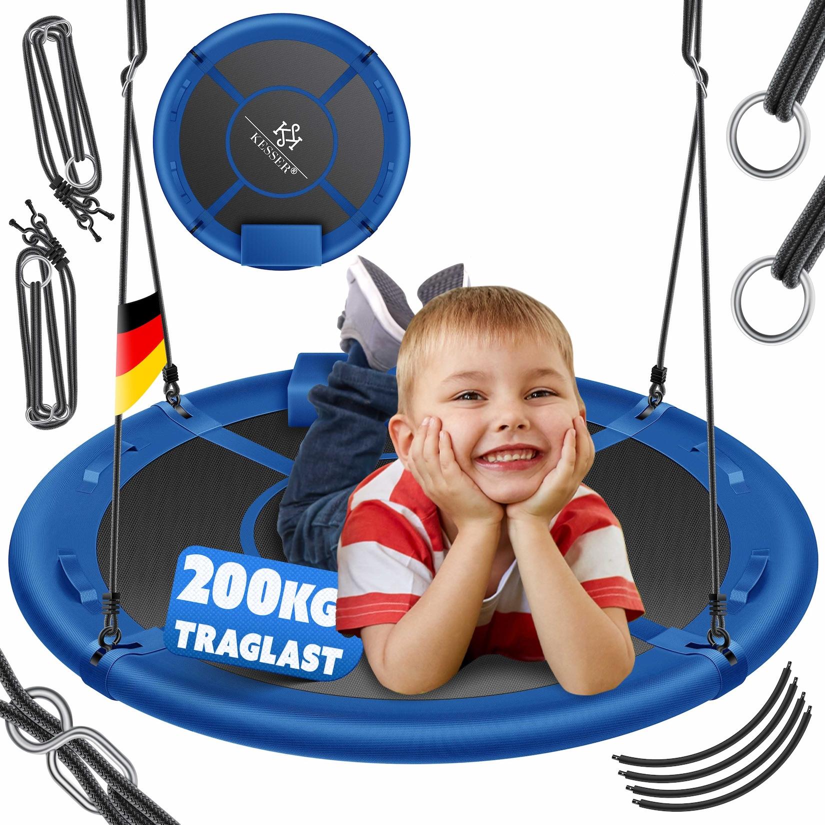 KESSER® Nestschaukel Tellerschaukel Hängeschaukel Rundschaukel Schaukel verstellbar Garten-Schaukel Kinderschaukel Indoor - Outdoor-Schaukel für Kinder & Erwachsene