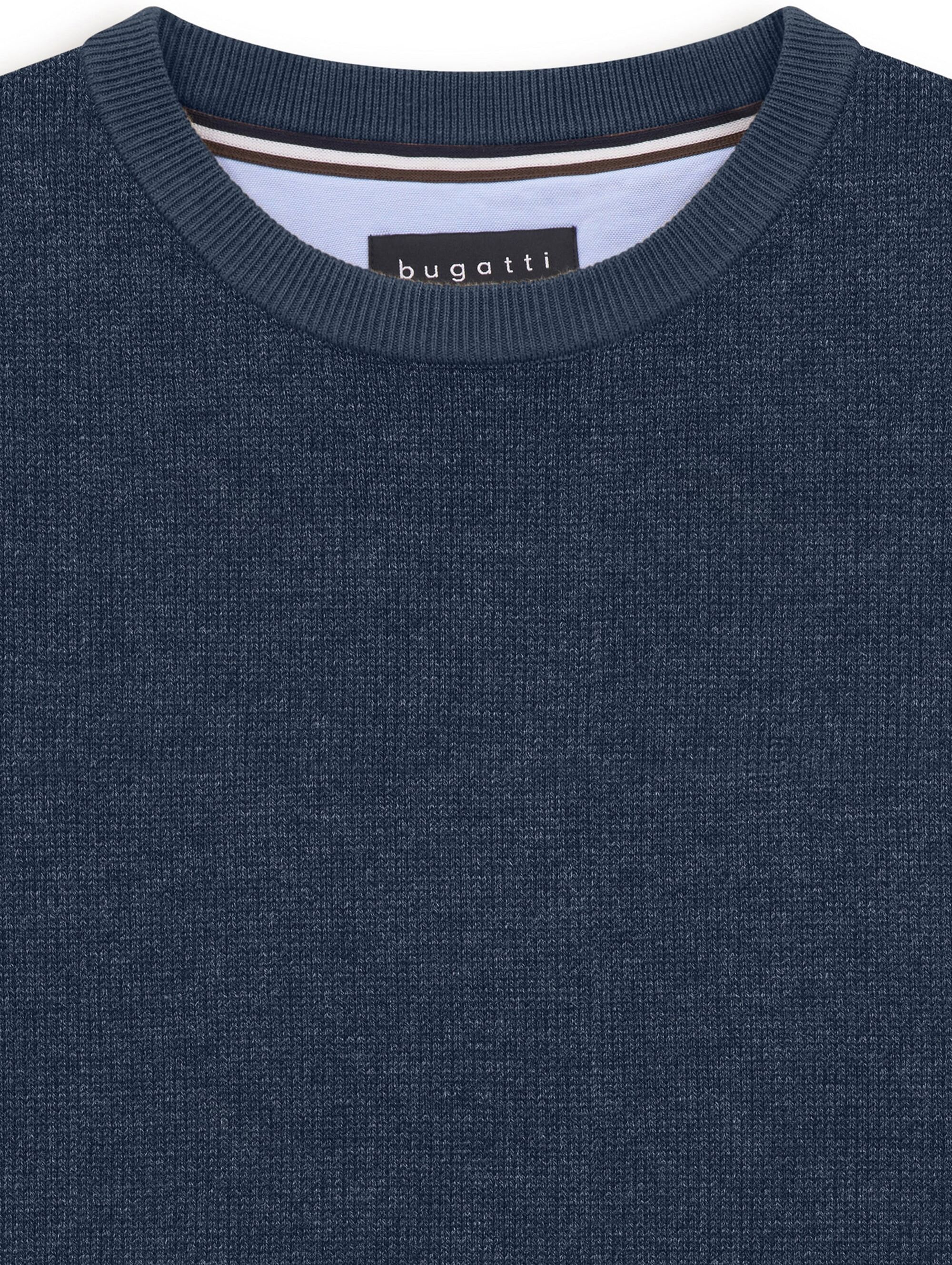 Rundhalspullover BUGATTI "Regular Fit", Herren, Gr. 4XL, 370, marine, 100% Baumwolle, unifarben, regular fit, Rundhals, Pullover Rundhalspullover, Regular Fit Baumwolle Rundhals