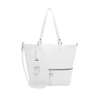 Shopper TAMARIS "Shopper TAS Nele", Damen, Gr. B/H/T: 43cm x 32cm x 16cm 0, weiß (weiß 300), Polyester, Taschen Shopper