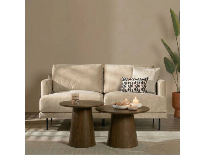 Bronx71 Samt Sofa Denver 2,5-Sitzer beige