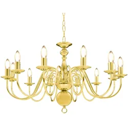 vidaXL Kronleuchter Golden 12 x E14-Glühbirnen