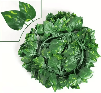 Inspire Picks Artificial Ivy Leaf Garland Realistic Silk Hanging Vine For Home, Wedding & Garden Decoration green Vine 4m (2 String)