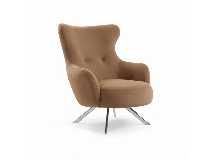 JVmoebel Loungesessel Grauer Loungesessel im modernen Stoffdesign mit Edelstahlfüßen (Packung, 1-St., Sessel im modernen Stoffdesign – Grauer Polstersitz für Einzelperson), Made in Europa