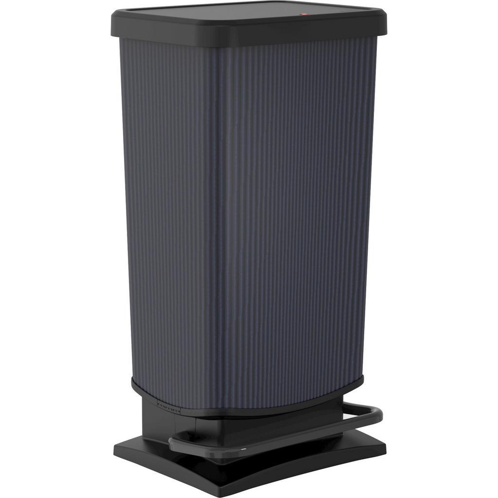 Rotho Abfalleimer Paso, Graphit, Schwarz, Kunststoff, 40 L, 29.5x67.6x35.3 cm, Reach, DIN EN ISO 14001, DIN EN ISO 9001, Küchen, Küchenausstattung, Mülleimer