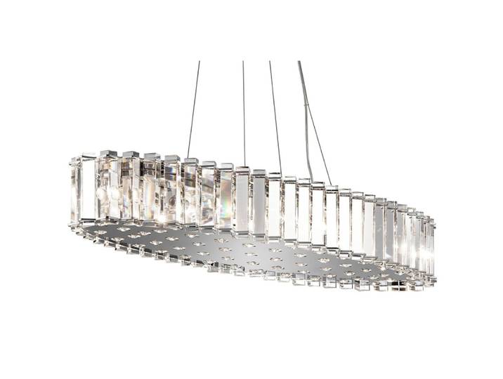 Suspension en cristal finition chrome poli