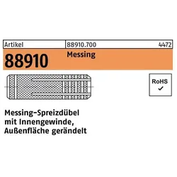 Dübel, Spreizdübel R 88910 m.IG M 16 /20 x 46 Messing gerändelt (25 Stk.)