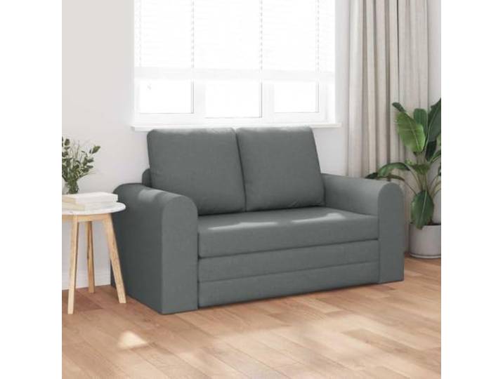 KTHLBRH Schlafsofa 60 cm dunkelgrau Stoff Manuell umwandelbar, Metallgestell, 148 cm, Schaumstofffaser, 110 kg