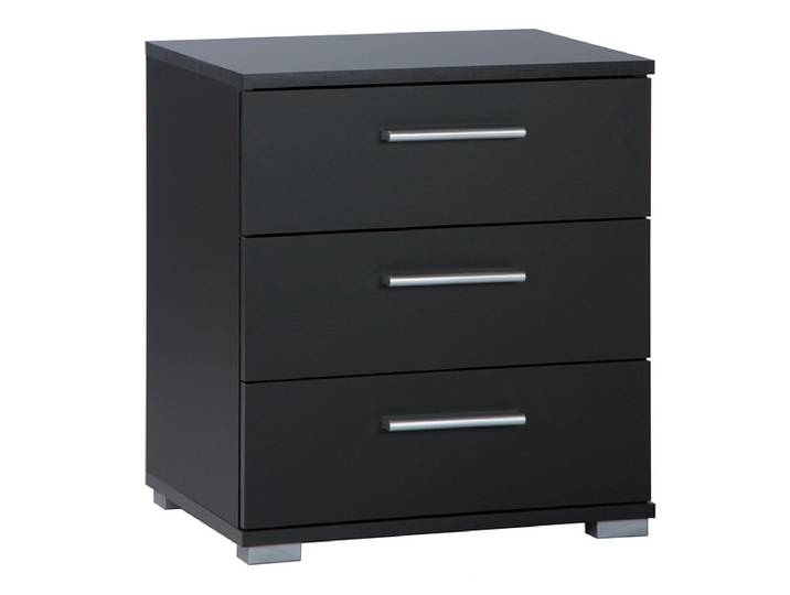 Nachttisch ELORA 3 3 Schubladen 45x34x50cm schwarz dekor