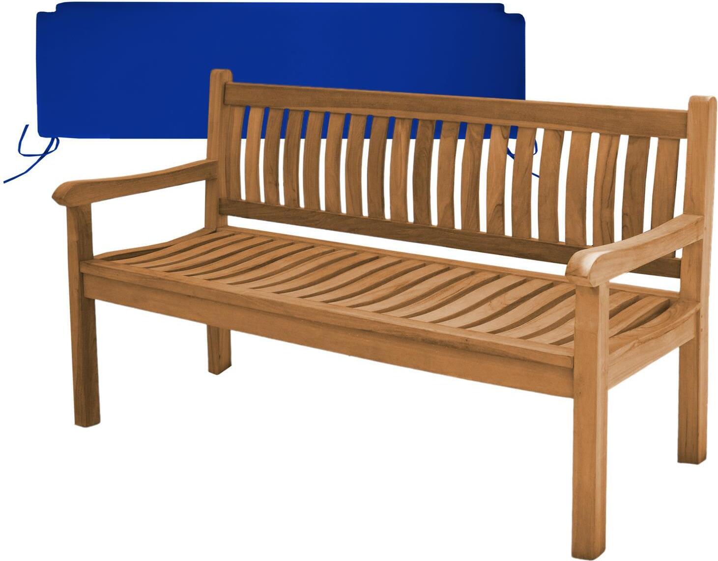 Gartenbank Arezzo Teak Massivholz 150 cm Blau