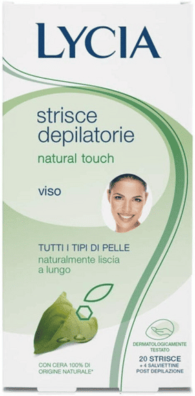 Lycia Natural Touch Strisce Depilatorie Viso Con Cera Naturale 12 Strisce