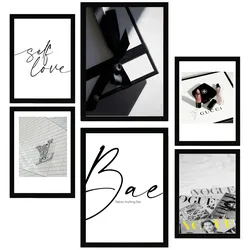 POSTER Set Mit 6 Mode Luxus A3 & A4 Schwarzer Rahmen