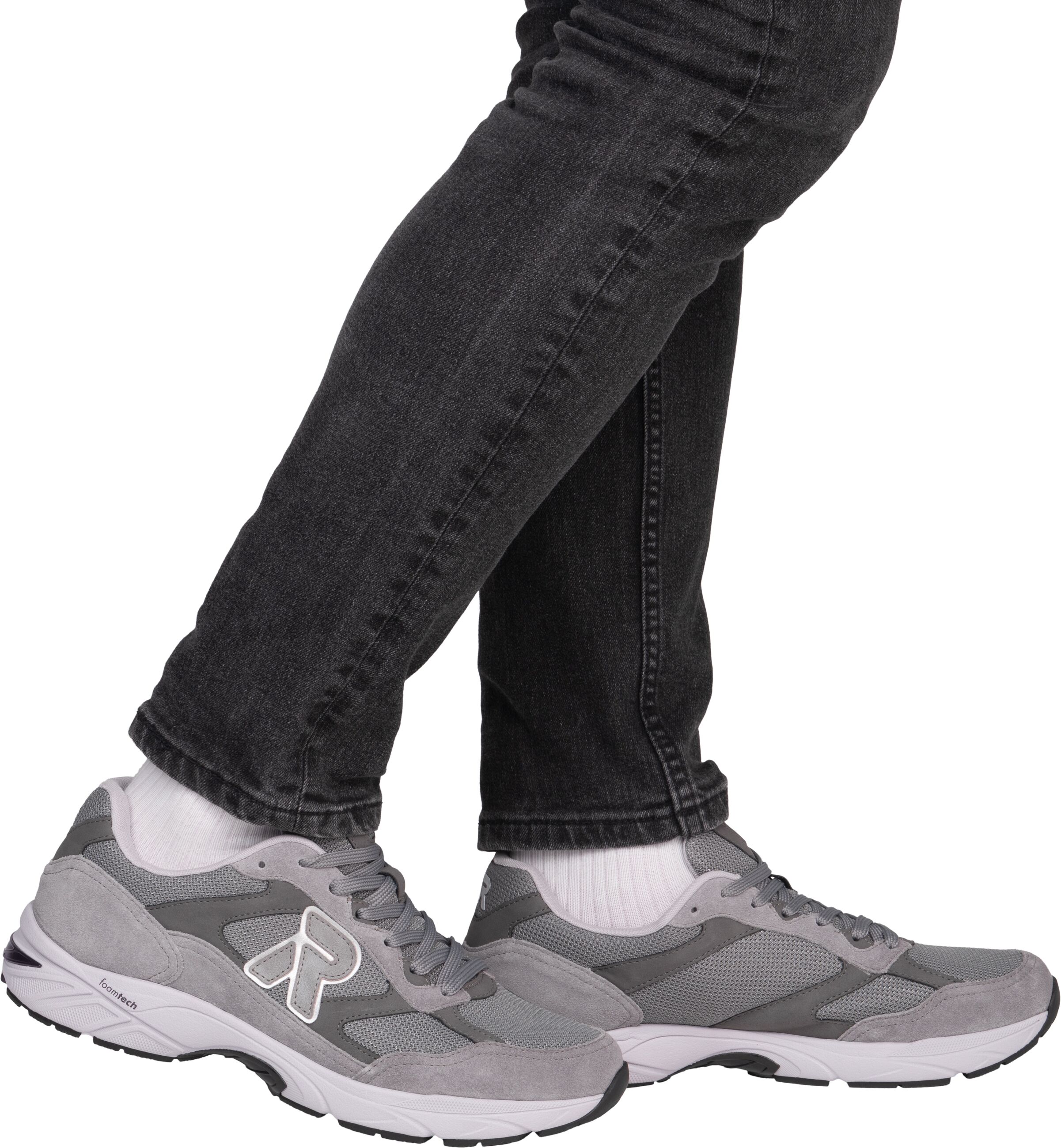 Sneaker RIEKER, Herren, Gr. 43, Textil, grau, Leder, Textil, Schuhe Sneaker, Schnürschuh, Halbschuh, Sportschuh