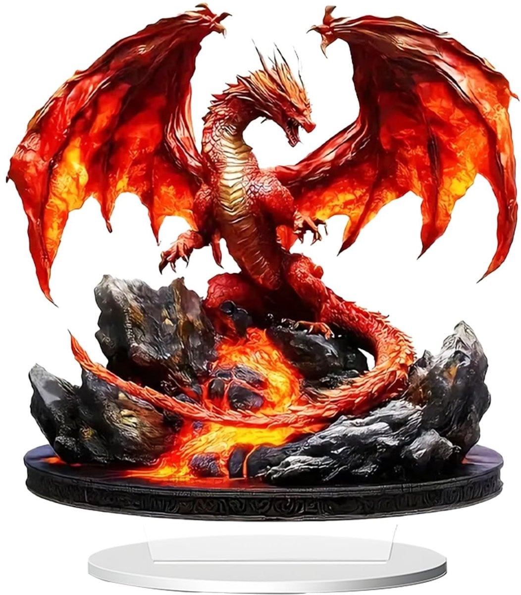 Merkloos Magma Vuur Draak Acryl Ornament voor Huisdecoratie
